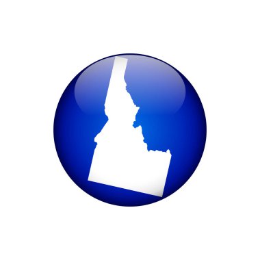 ABD Harita Simge Vektör Şablonu Çizim Tasarımı Eyaleti Idaho Çemberi Düğmesi