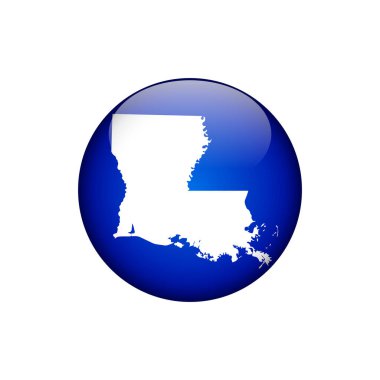 Louisiana Çemberi Birleşik Devletler Harita Simge Vektör Şablonu Çizim Tasarımı Eyaletleri