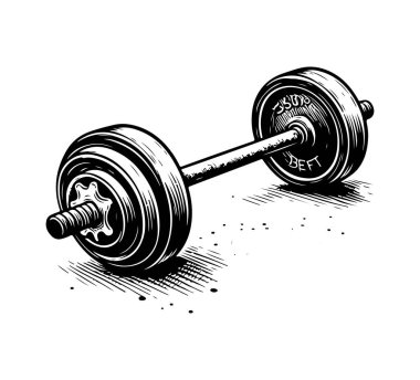 Barbell hand drawn vector graphic asset gym