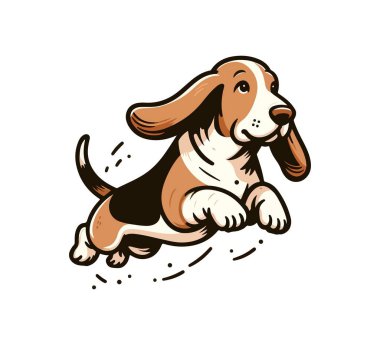 Basset av köpeği el çizimi vektör çizimi