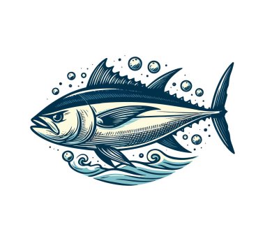 bluefin tuna hand drawn vector illustration clipart