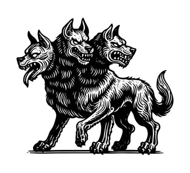 cerberus illustration vector hand drawn clipart