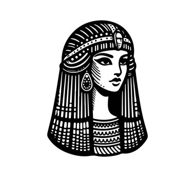 Cleopatra Egyptian Pharaoh sketch hand drawn vector illustration