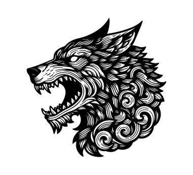 Fenrir the giant wolf vector illustration clipart