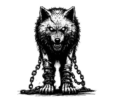 Fenrir the giant wolf vector illustration clipart