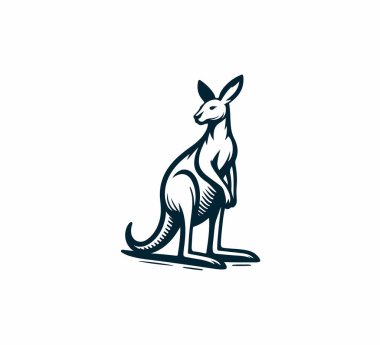 Kangaroo modern simple logo icon vector clipart