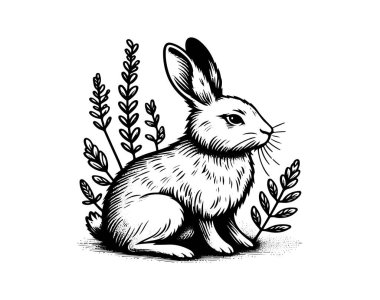 Snowshoe hare hand drawn vector illustration clipart