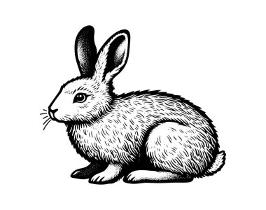 Snowshoe hare hand drawn vector illustration clipart