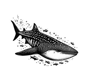 Whale Shark hand drawn vector illustration clipart