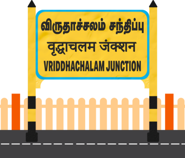 Dindigul Junctionrailway istasyon adı tahtası, çok dilli, şeffaf arkaplan