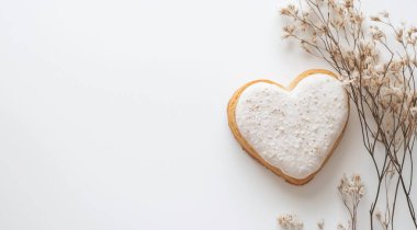 Beyaz çiçeklerin kalbi. Yapay zeka oluşturuldu