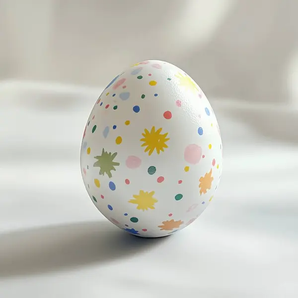 Beyaz arka planda beyaz bir yumurtanın 3 boyutlu tasviri