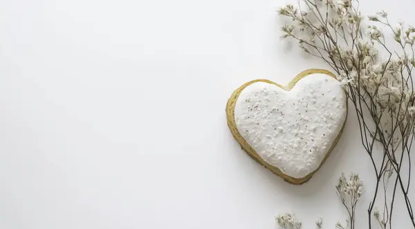 Beyaz çiçeklerin kalbi. Yapay zeka oluşturuldu