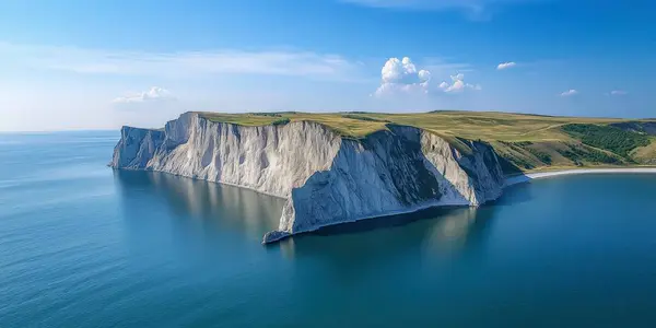 Sahildeki Tretat Denizi 'ndeki kayalıklar Normandiya, Fransa yapay zeka üretti.