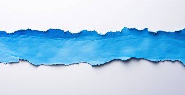 Yırtık mavi kağıt arka plan, yırtık yumuşak mavi yırtık beyaz kağıt... yapay zeka üretildi.