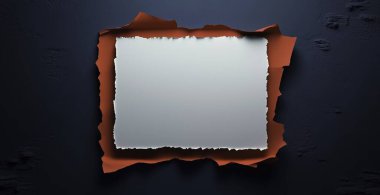 Mesajınız için yırtık kahverengi kağıt. Yapay zeka oluşturuldu