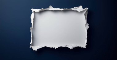 Mavi arka planda beyaz kağıt. Yapay zeka oluşturuldu