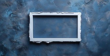 Duvarda mavi çerçeveli boş pencere... yapay zeka oluşturuldu