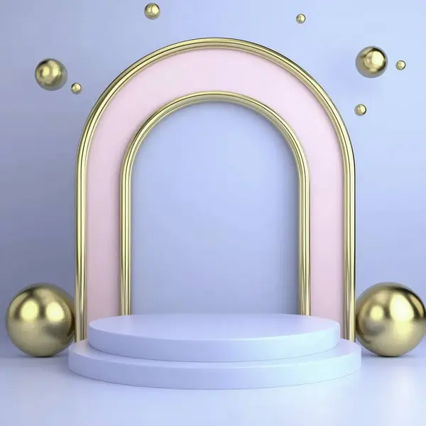 Altın ve gümüş toplarla soyut bir arka plan. Yapay zeka oluşturuldu