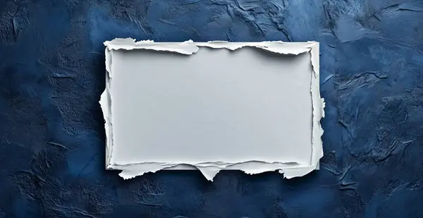 Mavi duvarlı boş bir çerçevenin üç boyutlu bir çizimi. Yapay zeka oluşturuldu