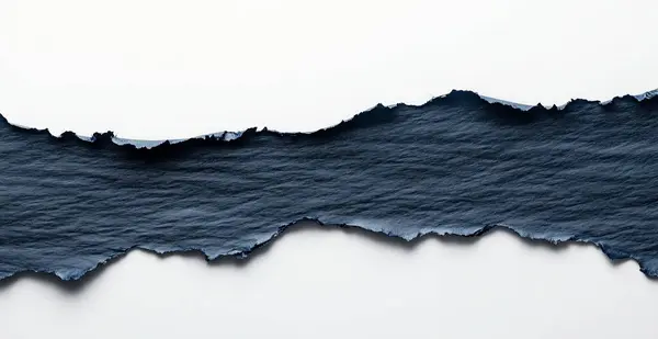 mavi boşluğu olan siyah yırtık bir kağıt. Yapay zeka oluşturuldu