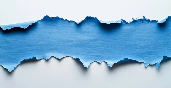 Gri arkaplandaki mavi ve beyaz kağıdın soyut 3 boyutlu çizimi. Yapay zeka oluşturuldu