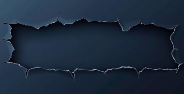 Siyah üzerine siyah yırtık kağıt. Vektör çizimi. Yapay zeka oluşturuldu