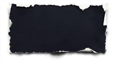 Beyaz arka planda siyah yırtık kağıt. Yapay zeka oluşturuldu