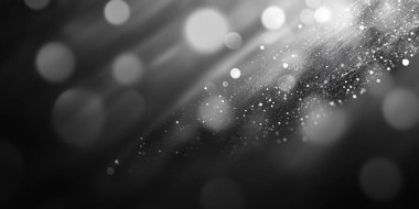 Siyah arka planda gümüş bokeh yapay zeka üretildi.