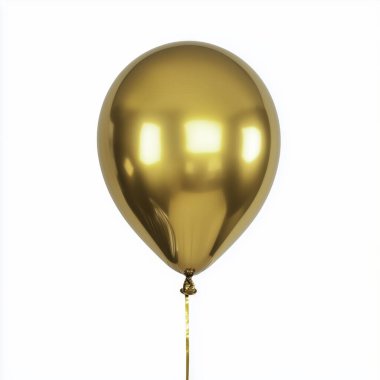 Beyaz üzerinde izole altın balon. Yapay zeka oluşturuldu
