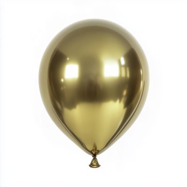 Beyaz üzerinde izole altın balonlar. Yapay zeka oluşturuldu