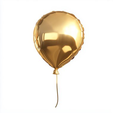 Altın balon beyaz üzerine izole edilmiş yapay zeka üretildi.