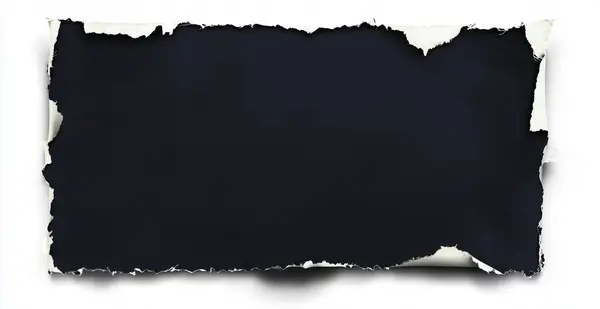Beyaz arka planda siyah yırtık kağıt. Yapay zeka oluşturuldu