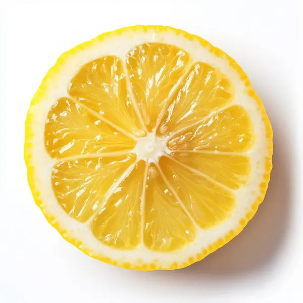 Limon dilimi beyaz arka plan. Yapay zeka oluşturuldu
