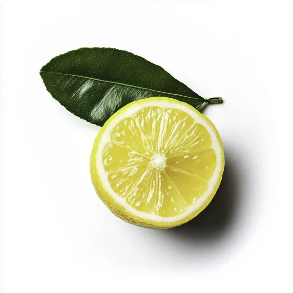 Yapay zekanın ürettiği beyaz bir arka planda taze limon ve limon.
