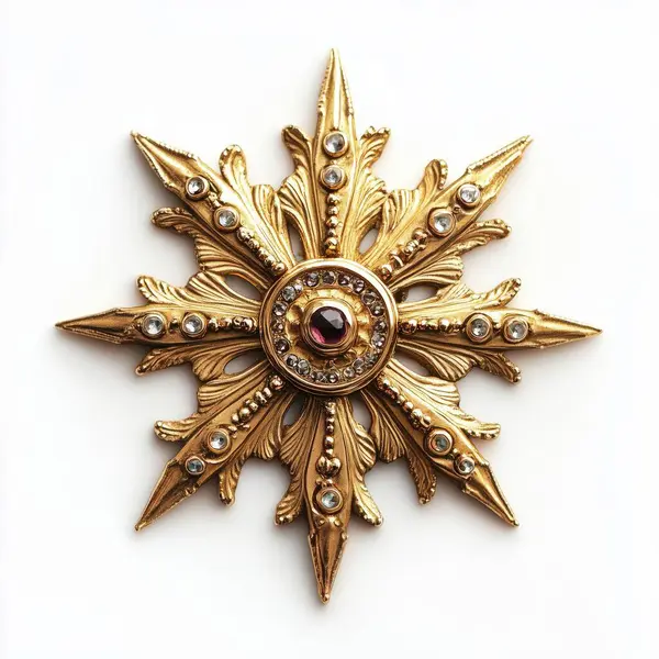 Süslü klasik bronz madalya. Yapay zeka oluşturuldu