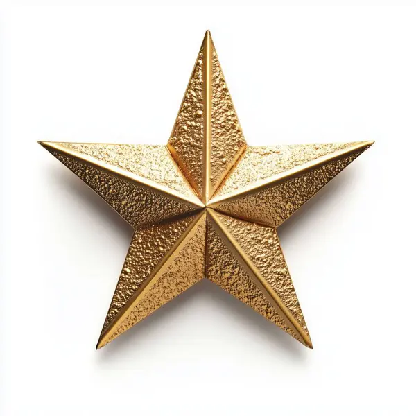 Beyaz üzerine izole edilmiş altın yıldız. Yapay zeka oluşturuldu