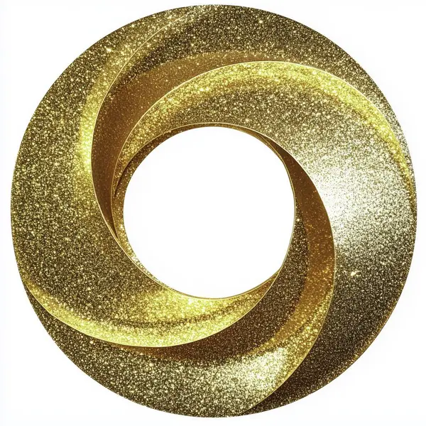 Beyaz arka planda izole edilmiş altın çember. 3 boyutlu illüstrasyon. Yapay zeka oluşturuldu