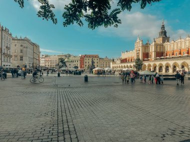 Polonya 'daki Krakow kentinin manzara ve mimari fotoğrafı, eski şehir Krakow, Avrupa mimarisi