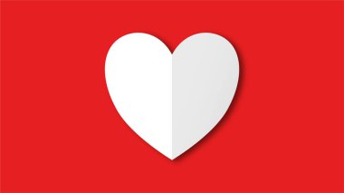 Beyaz çizgi kalp şeklinde sevgililer günü festivali. beyaz boş arkaplanda