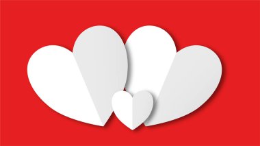 Beyaz çizgi kalp şeklinde sevgililer günü festivali. beyaz boş arkaplanda