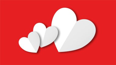 Beyaz çizgi kalp şeklinde sevgililer günü festivali. beyaz boş arkaplanda