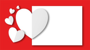 Beyaz çizgi kalp şeklinde sevgililer günü festivali. beyaz boş arkaplanda