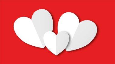 Beyaz çizgi kalp şeklinde sevgililer günü festivali. beyaz boş arkaplanda