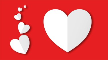 Beyaz çizgi kalp şeklinde sevgililer günü festivali. beyaz boş arkaplanda