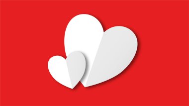 Beyaz çizgi kalp şeklinde sevgililer günü festivali. beyaz boş arkaplanda