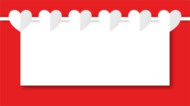 Beyaz çizgi kalp şeklinde sevgililer günü festivali. beyaz boş arkaplanda