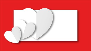 Beyaz çizgi kalp şeklinde sevgililer günü festivali. beyaz boş arkaplanda