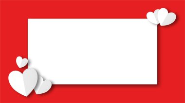 Beyaz çizgi kalp şeklinde sevgililer günü festivali. beyaz boş arkaplanda