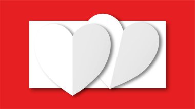 Beyaz çizgi kalp şeklinde sevgililer günü festivali. beyaz boş arkaplanda